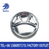 Round stainless steel plates, bear paw plates, four-compartment fast food plates, restaurant and cafeteria plates details Picture